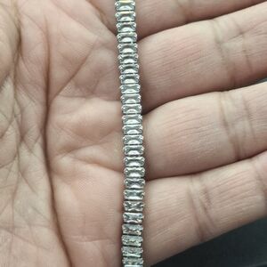 Silver Crystal Tennis Bracelet - Women Jewelry